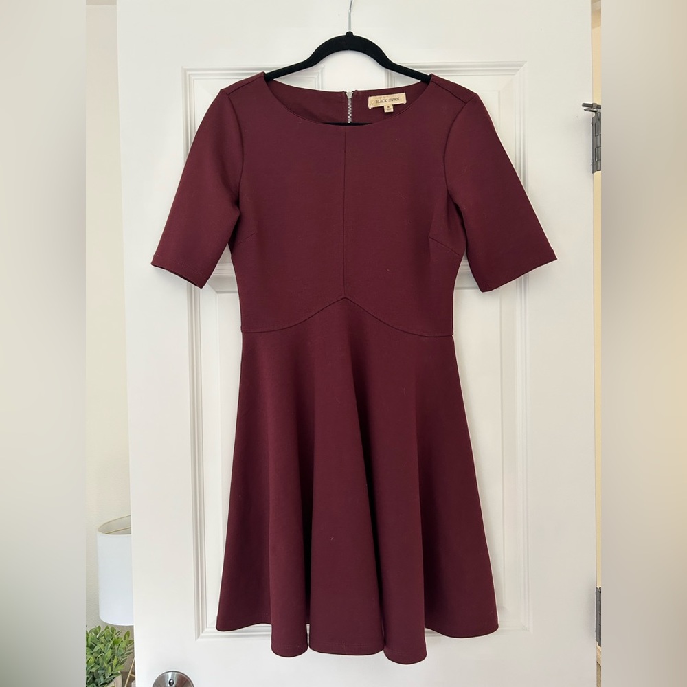 Black Swan Burgundy Skater Dress